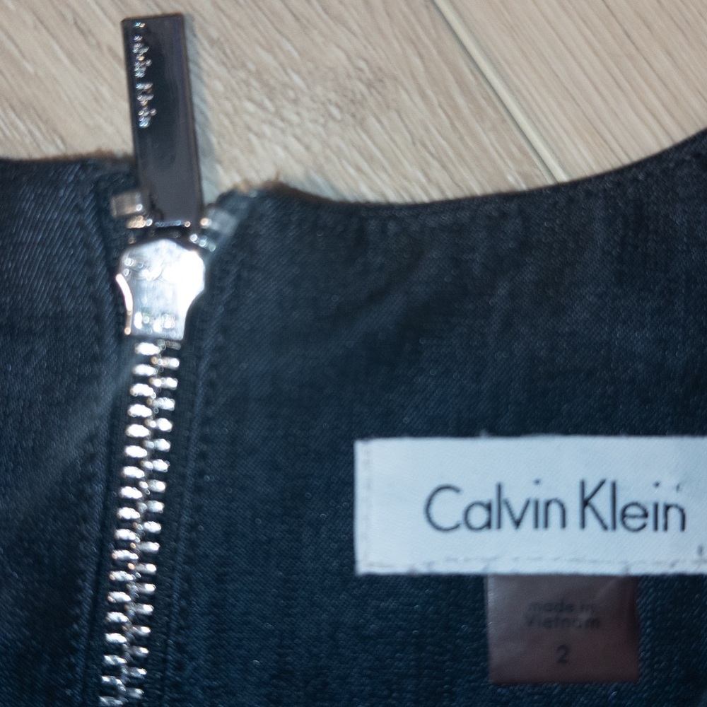 Calvin Klein Dark Gray Dress with Silver Zipper